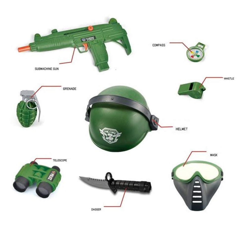 TrademarktΣετ Στρατιωτικού Με Όπλο, Κράνος, Μάσκα, Αξεσουάρ & Ήχο 8τμχ 37x46x12εκpapell.gr