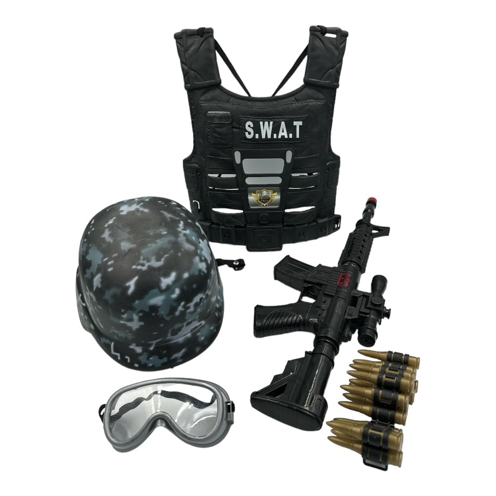 TrademarktΣετ Αστυνομικού Ειδικών Δυνάμεων Με Όπλο Και Αξεσουάρ 5τμχ 50x33x16εκpapell.gr