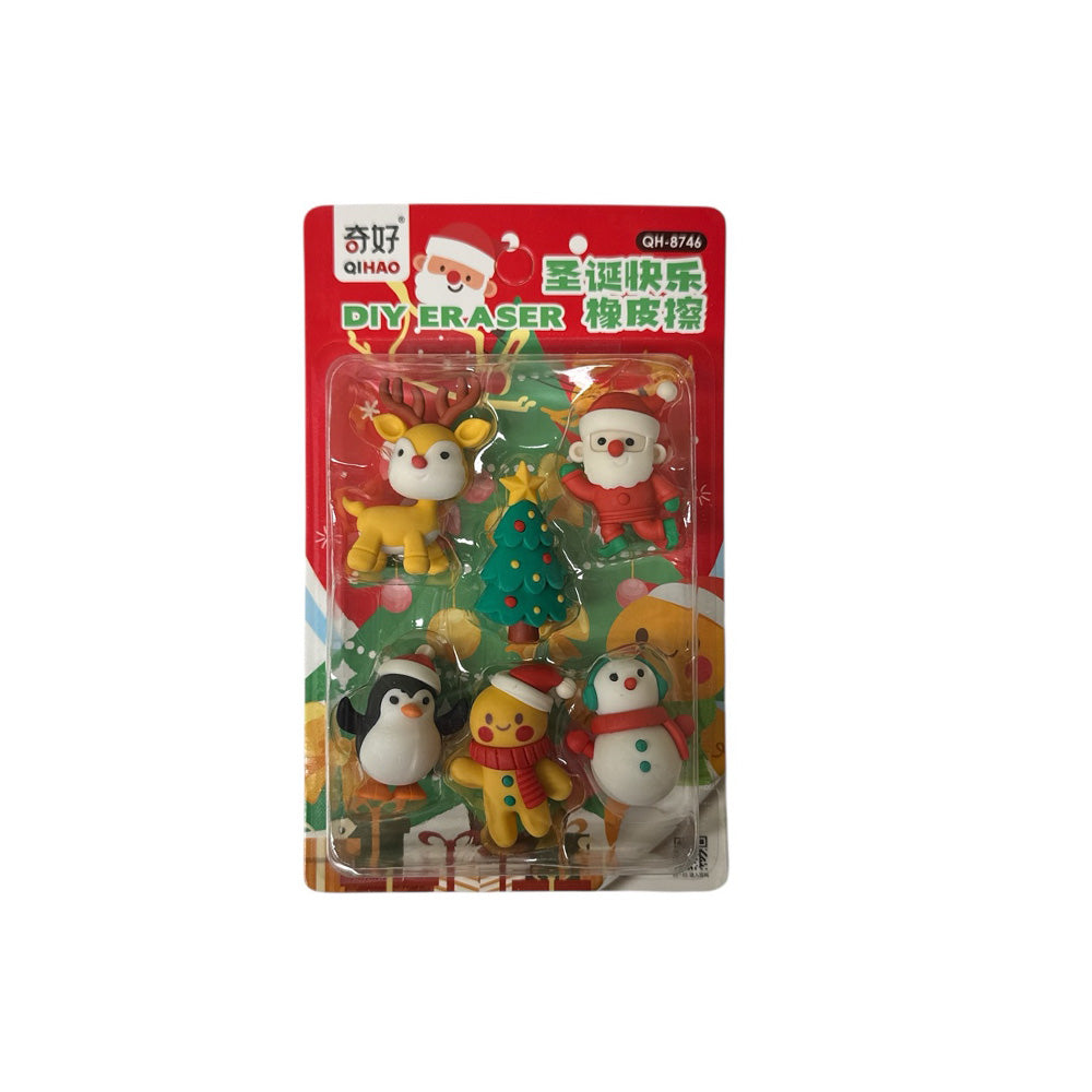 Σετ Χριστουγεννιάτικες Γόμες 6 Τεμάχια