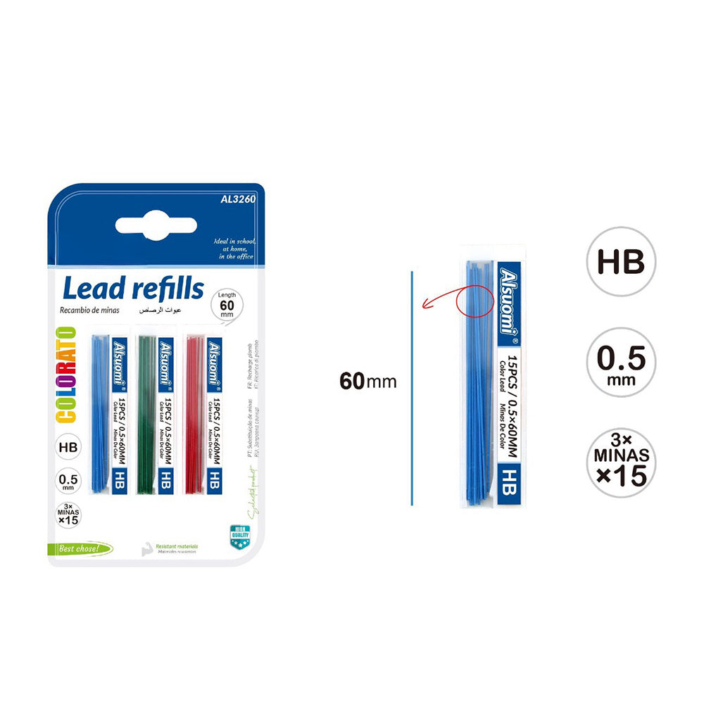 Σετ Χρωματιστές Μύτες για Μηχανικό Μολύβι 0.5mm