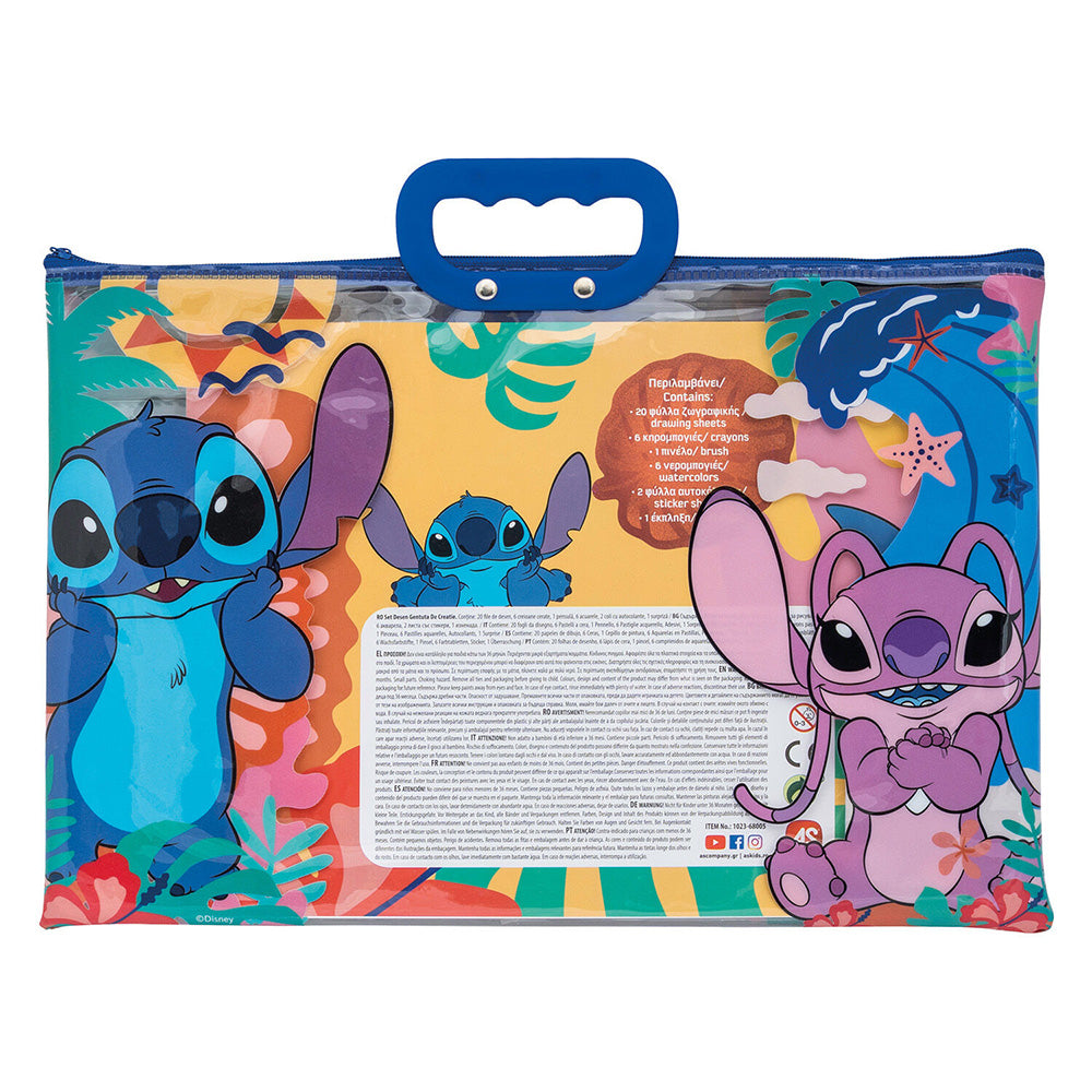 AS Σετ Ζωγραφικής Disney Stitch Σε Διάφανη Τσάντα Για 3+ Χρονών
