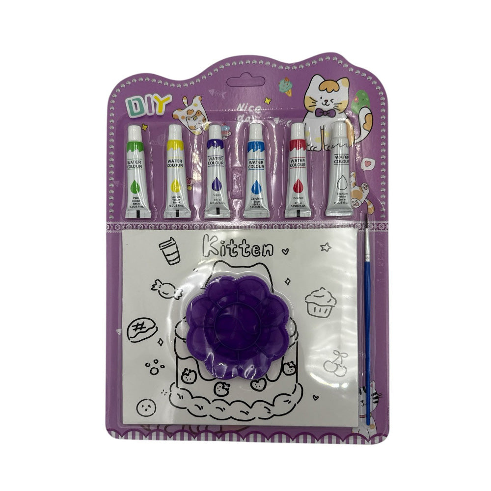 Σετ Ζωγραφικής Με Τέμπερες & Πινέλο 2 Σχέδια - 1 Τμχ