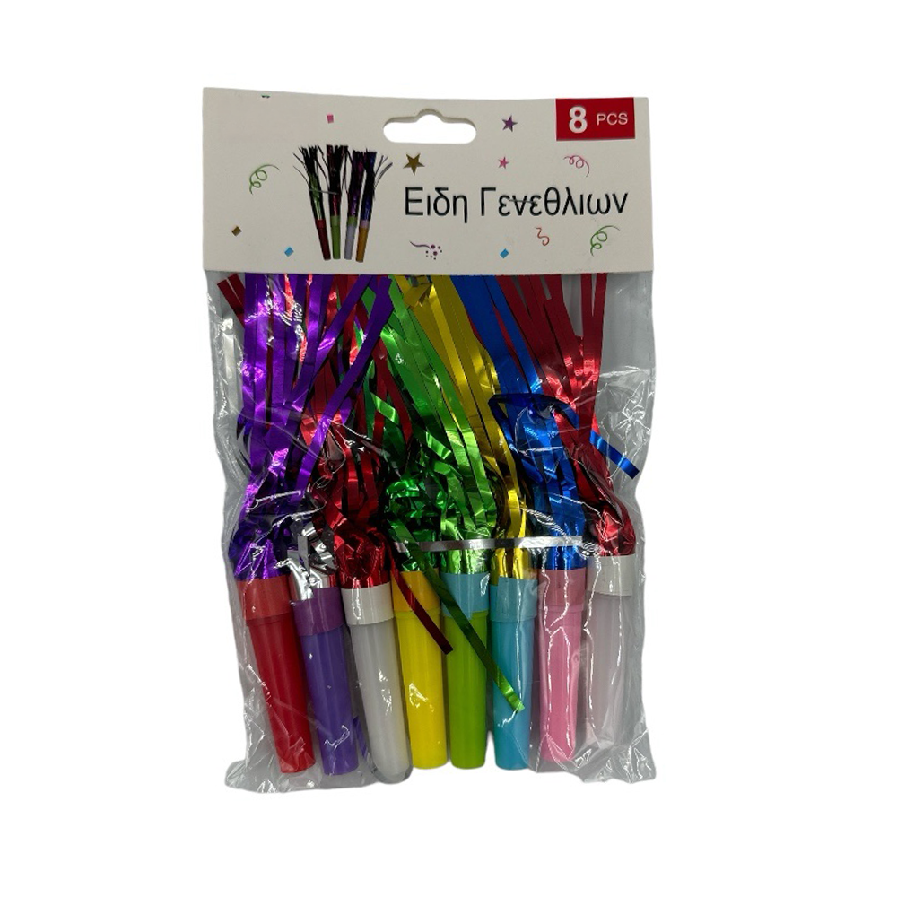 Σφυρίχτρες Party Με Φούντα 8Τμχ