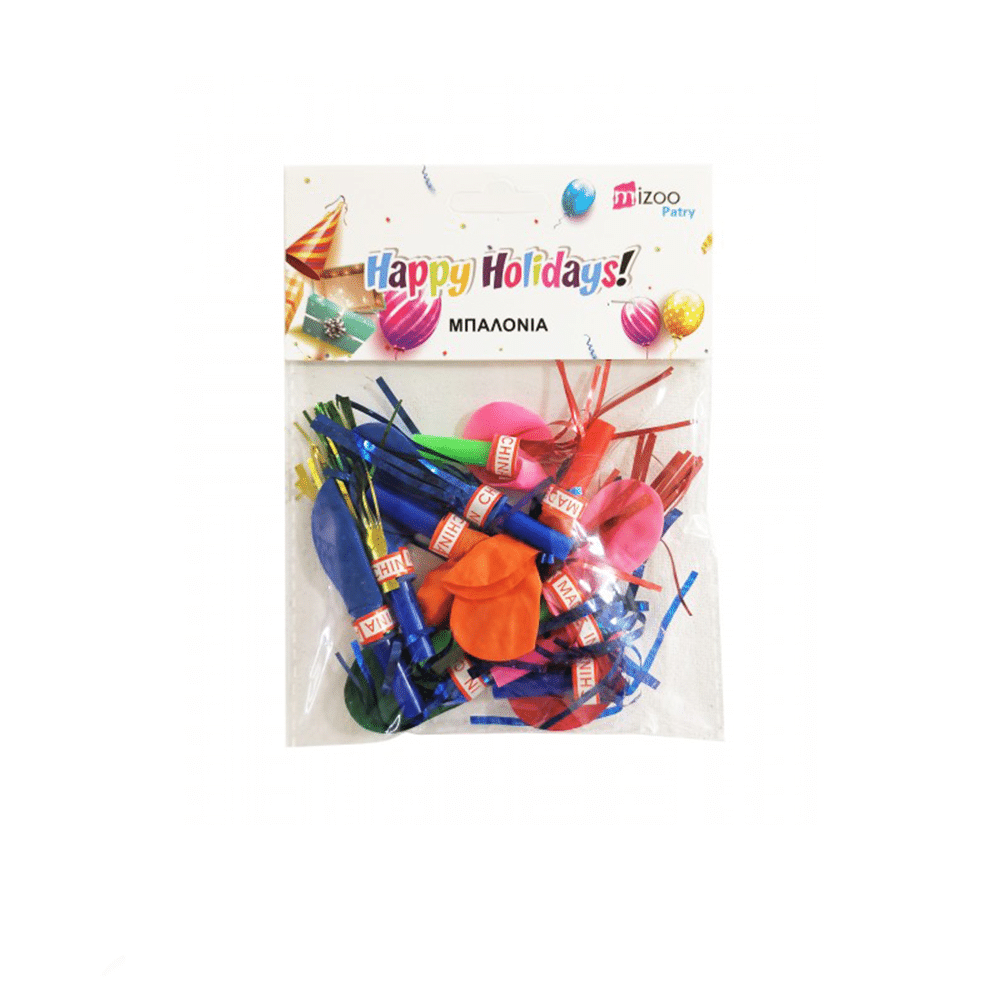 OEMΣφυρίχτρες Πάρτυ Με Μπαλόνι Και Πλαστικό Στόμιο 12Τμχ Διάφορα Χρώματαpapell.gr