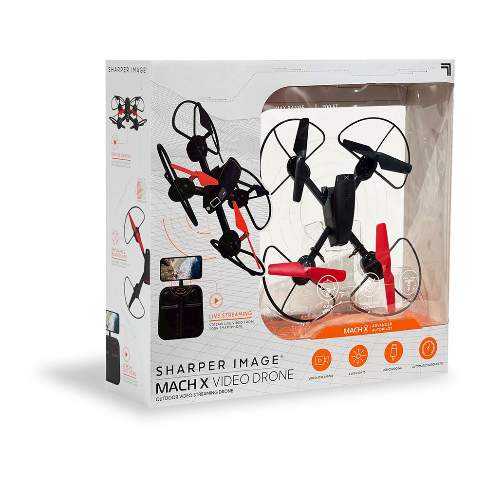 Sharper Image Mach X Video Drone 2.4G με Κάμερα Streaming & LED