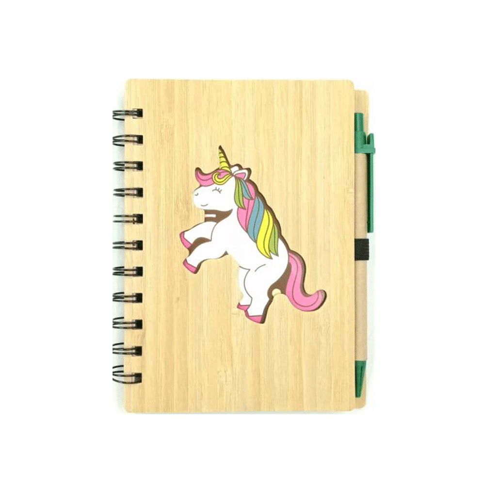 Σημειωματαριο Ξυλινο Με Στυλο Unicorn 12X16Cm