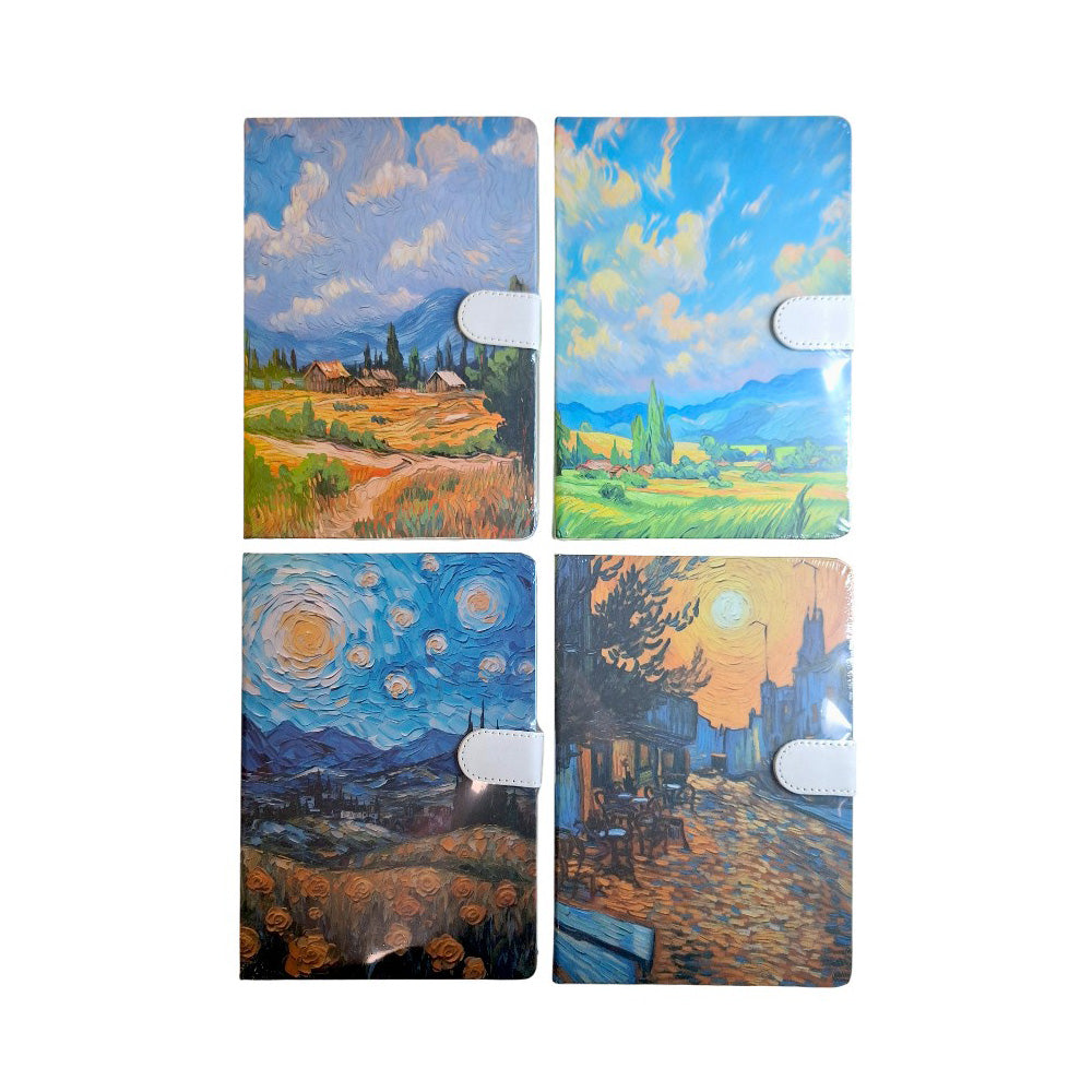 Σημειωματάριο με Ελαιογραφίες 14,5x20,5 εκ σε 4 Σχέδια - 1 Τμχ