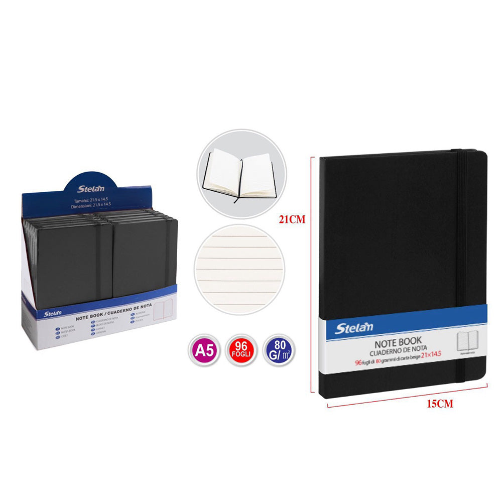 Σημειωματάριο Α5 Μαύρο 96 Φύλλα - 1 Τμχ