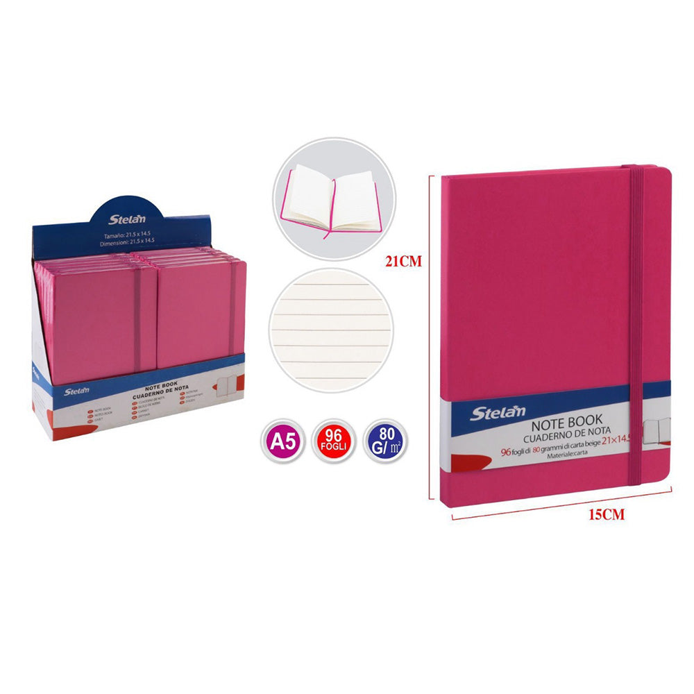 Σημειωματάριο Α5 Ροζ Neon 96 Φύλλα - 1 Τμχ