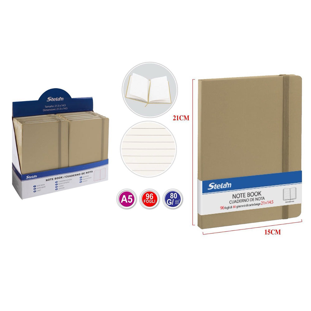 Σημειωματάριο Α5 Χρυσό 96 Φύλλα - 1 Τμχ