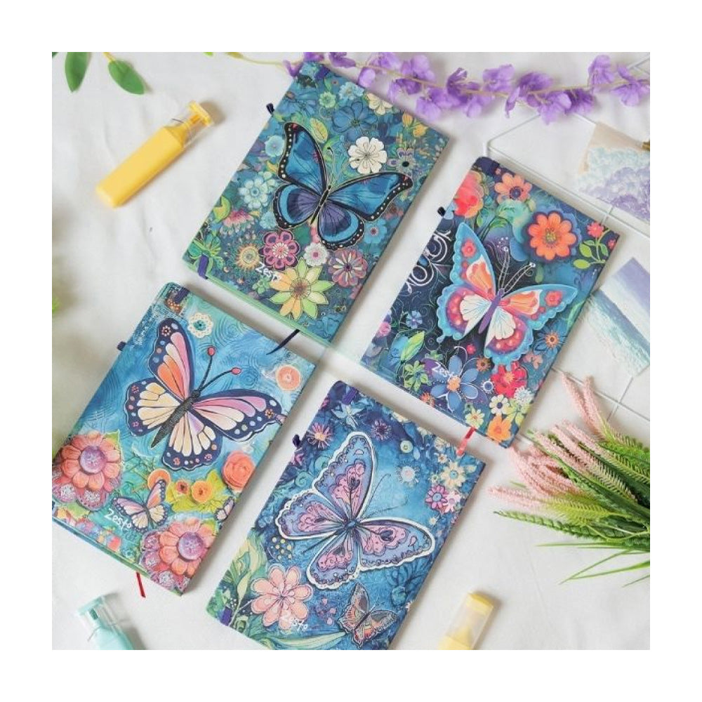 Σημειωματάριο Με Λάστιχο Πεταλούδες Α6 Ριγέ 80 Φύλλα σε 4 Σχέδια - 1 Τμχ