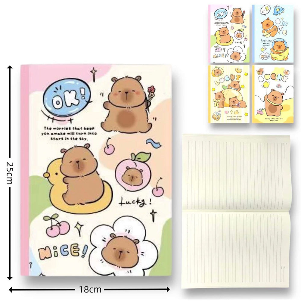 Σημειωματάριο Capybara 25×18 εκ – 40 Σελίδες, 4 Σχέδια (1 Τμχ)