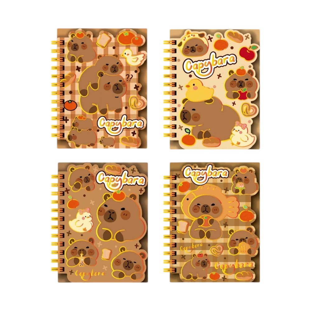Σημειωματάριο Capybara Glitter 10x13 εκ σε 4 Σχέδια - 1 Τμχ