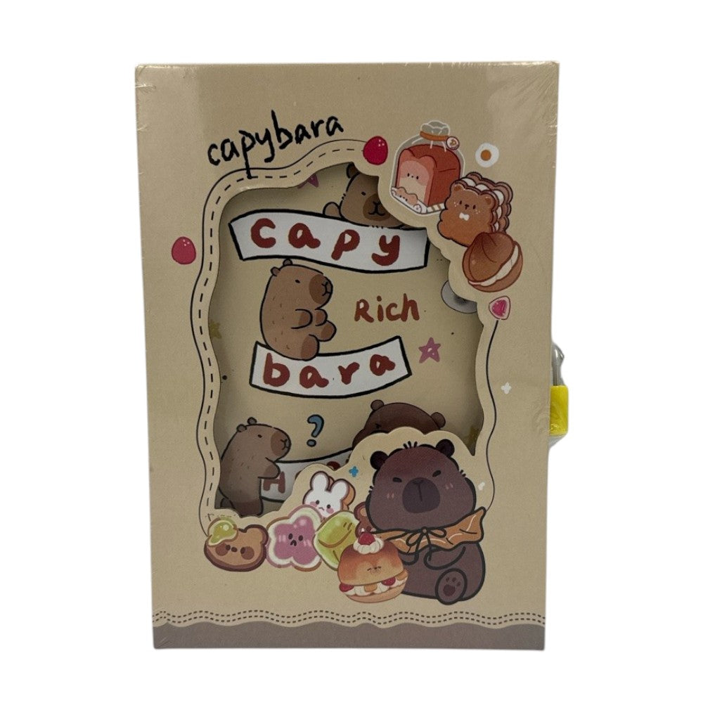 OEMΣημειωματάριο Με Κλειδαριά Capybara Σε Κουτί 21Χ14.5εκ 4 Σχέδιαpapell.gr
