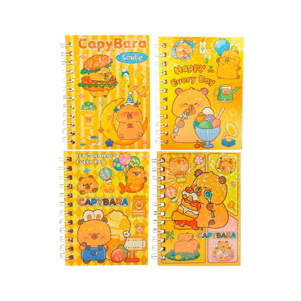 Σημειωματάριο Capybara με Αυτοκόλλητα 8,5x11 εκ σε 4 Σχέδια - 1 Τμχ