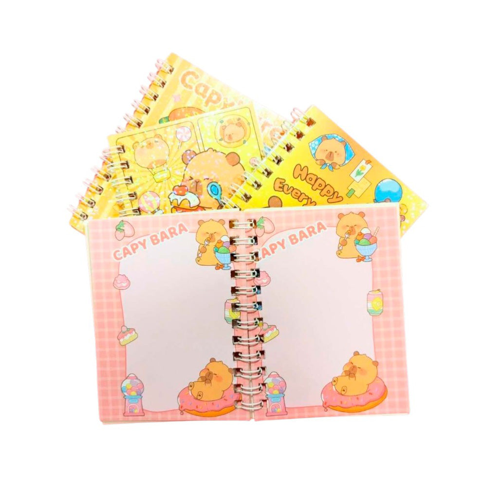 Σημειωματάριο Capybara με Αυτοκόλλητα 8,5x11 εκ σε 4 Σχέδια - 1 Τμχ