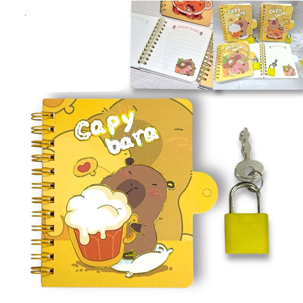 Σημειωματάριο Capybara με Κλειδαριά 12x10 εκ – 60 Φύλλα