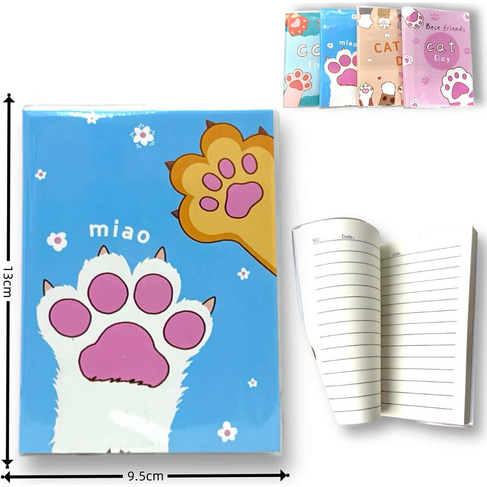 Σημειωματάριο Cat Paws 13×9,5 εκ – 80 Σελίδες, 4 Σχέδια (1 Τμχ)