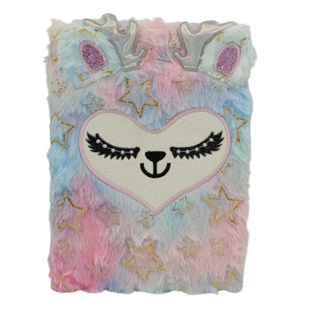 OEMΣημειωματάριο Γούνινο Ελαφάκι Πολύχρωμο Με Αστέρια 17X25εκpapell.gr