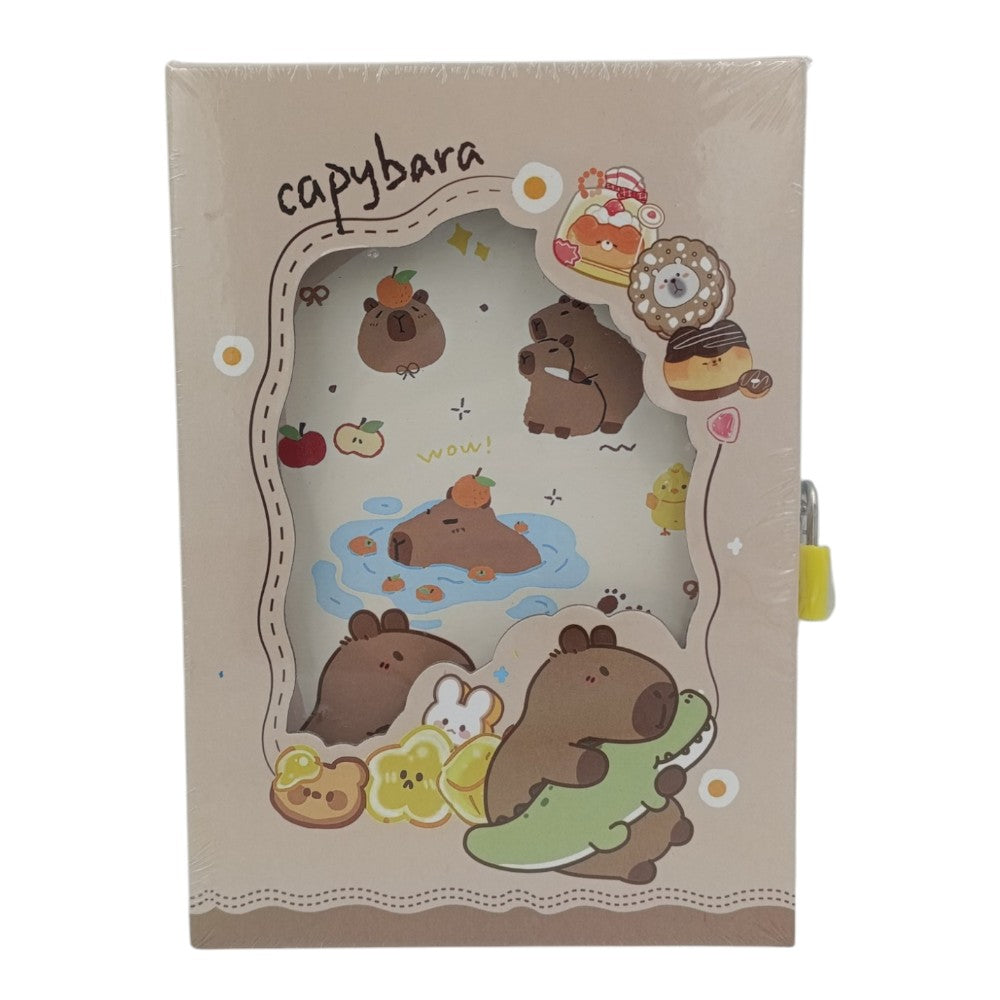 OEMΣημειωματάριο Με Κλειδαριά Capybara Σε Κουτί 21Χ14.5εκ 4 Σχέδιαpapell.gr