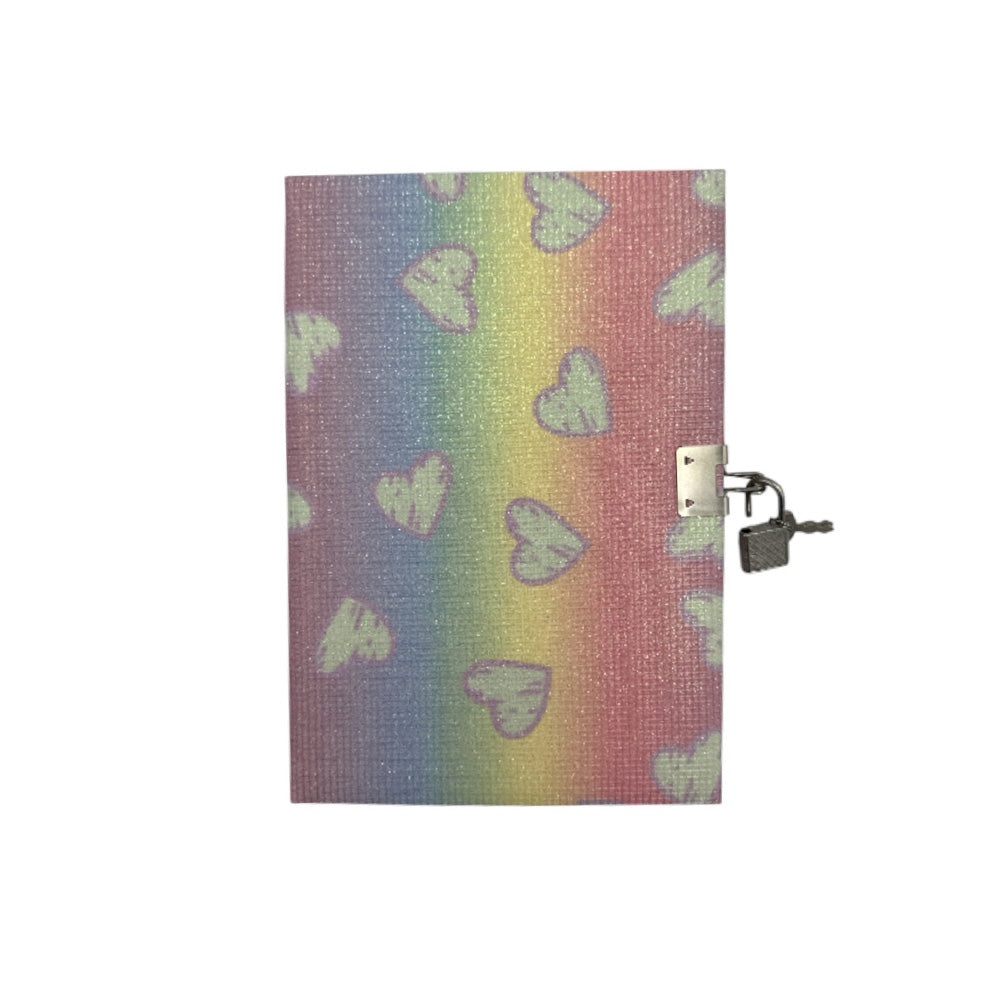 Σημειωματάριο Με Κλειδάρια Καρδούλες Glitter 17χ25 εκ