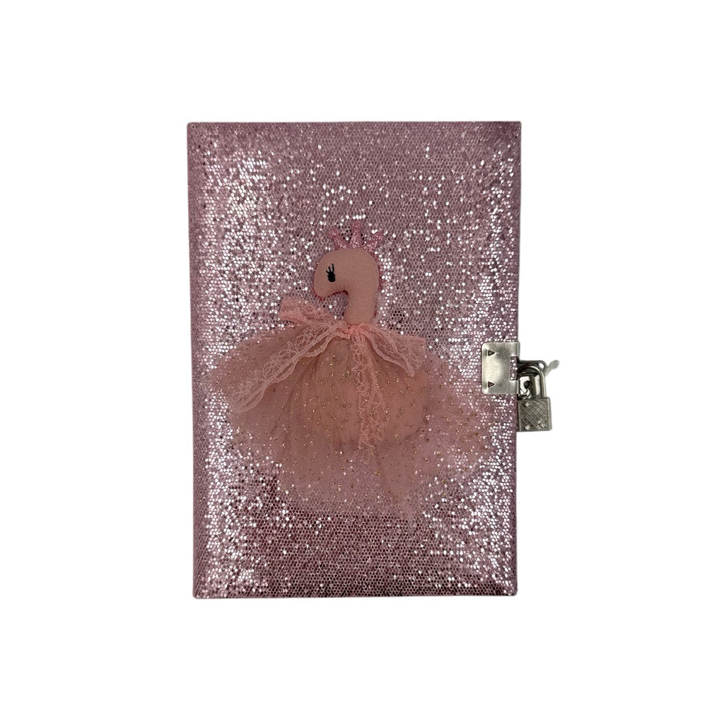 OEMΣημειωματάριο Με Κλειδαριά Glitter Κύκνος Με Τούλι 15χ21 Εκpapell.gr