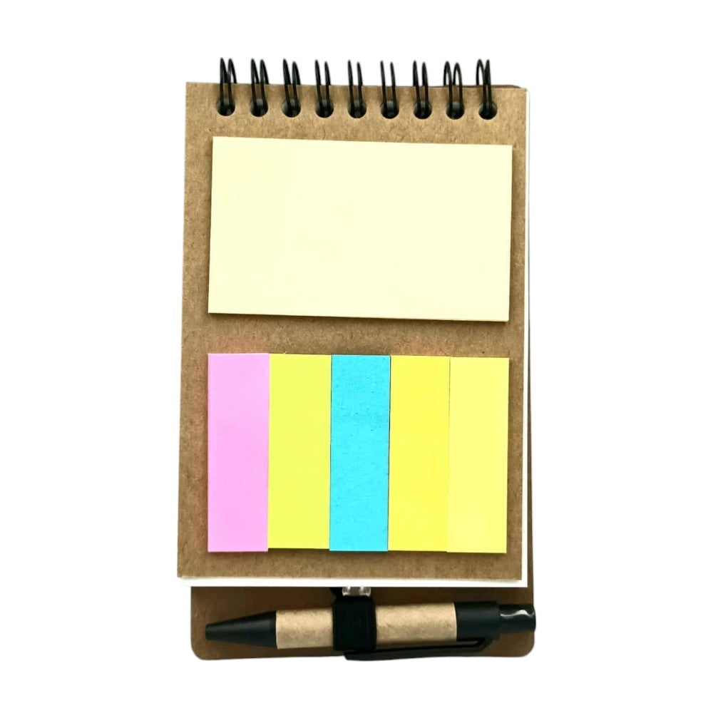 Σημειωματάριο Καφέ Με Σελιδοδείκτες Και Στυλό Κάθετο Σπιράλ 3 Σχέδια