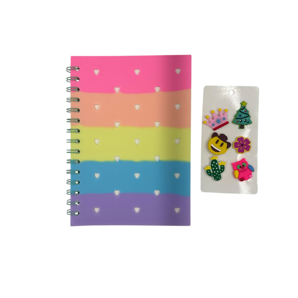 OEMΣημειωματάριο Rainbow Με Διακοσμητικά Charm 15x21 Εκ 2 Σχέδια - 1 Τμχpapell.gr