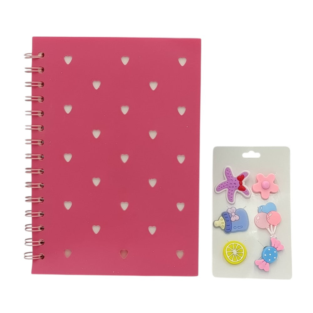 OEMΣημειωματάριο Ροζ Με Διακοσμητικά Charm 15x21 Εκpapell.gr