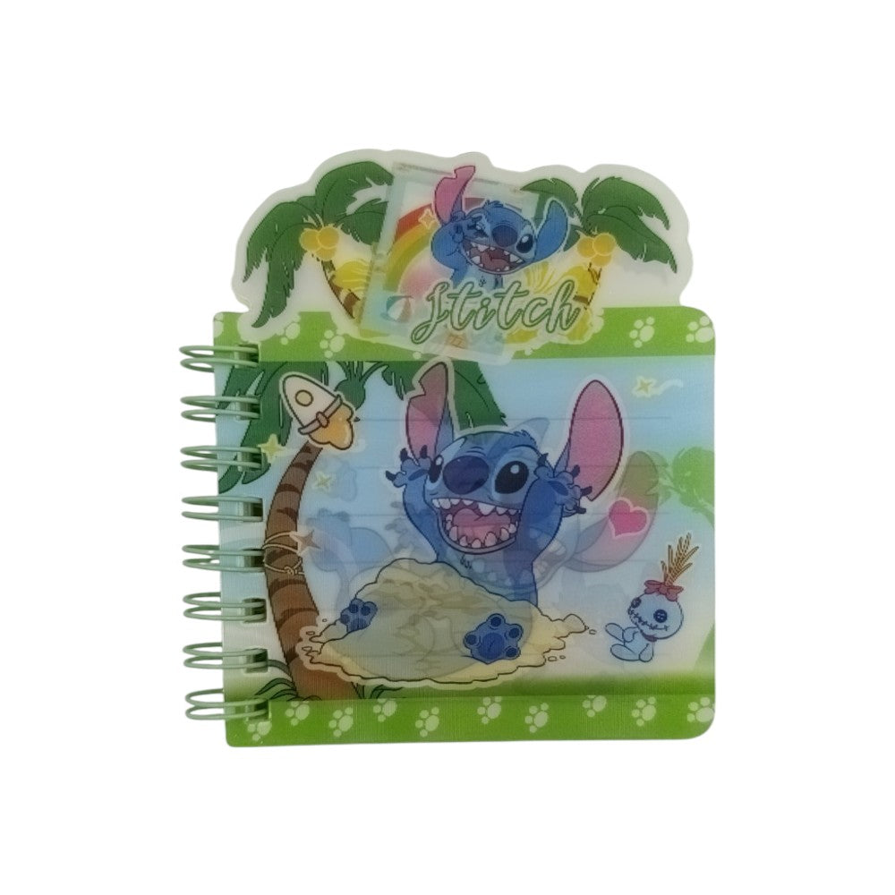 OEMΣημειωματάριο Σπιράλ Μικρό Τρισδιάστατο Stitch 10X8.3εκ 4 Σχέδια- 1Τμχpapell.gr