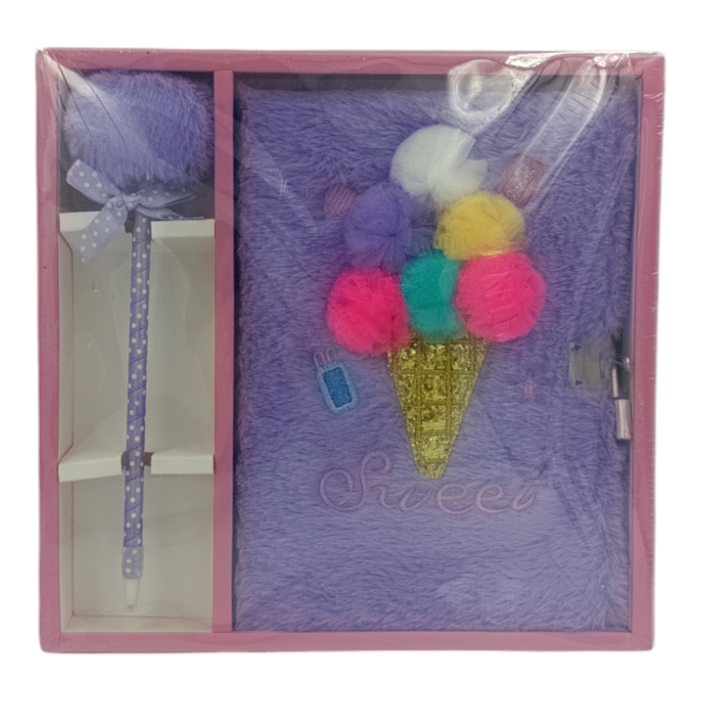 Σημειωματάριο Με Στυλό Παγωτό Γούνινο