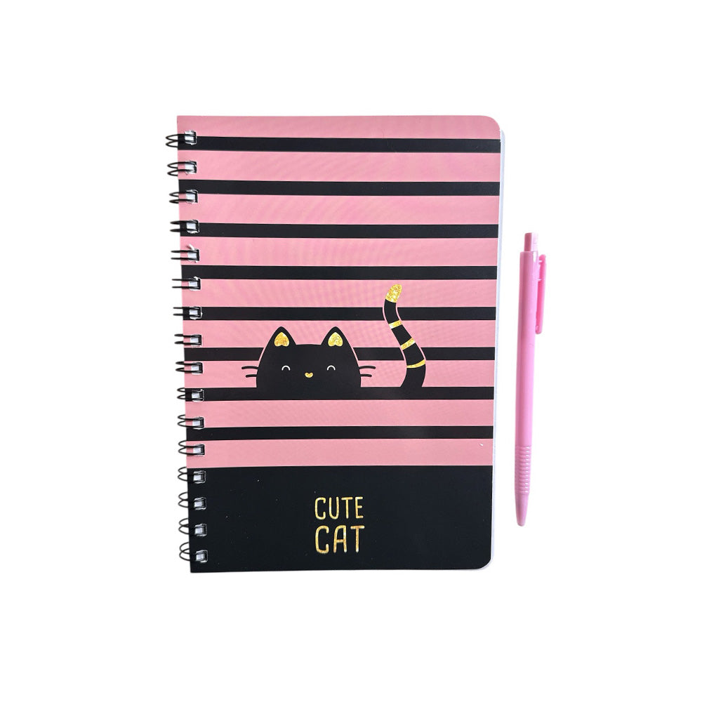 Σημειωματάριο Cute Cat με Στυλό 17x25 εκ 2 Σχέδια - 1 Τμχ
