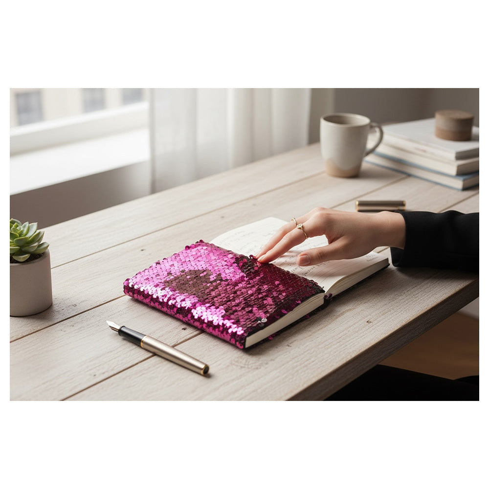 Σημειωματάριο με Παγιέτα 10x15 εκ. σε 2 Χρώματα – 1 Τεμάχιο