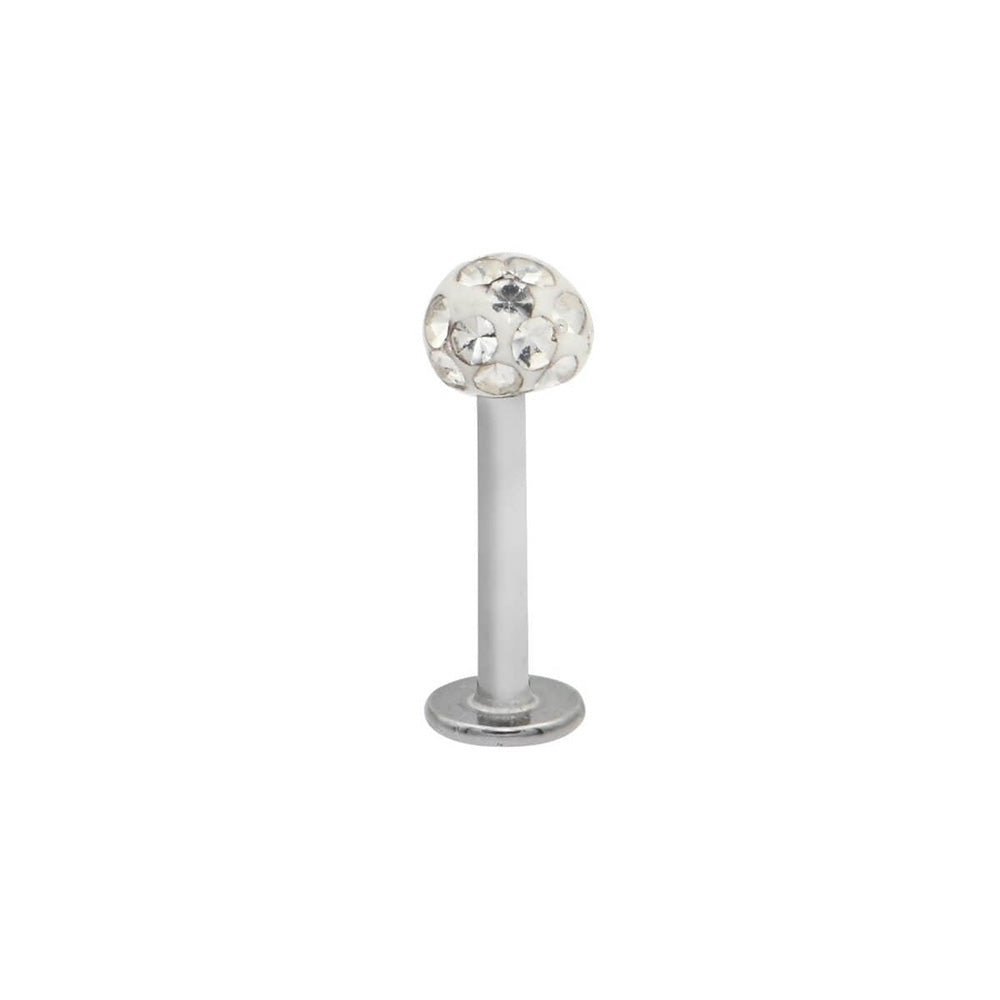Asimi Σκουλαρίκι Χειλιού Disco Ball με Epoxy Crystal από Χειρουργικό Ατσάλι 316L - 1 Τμχ