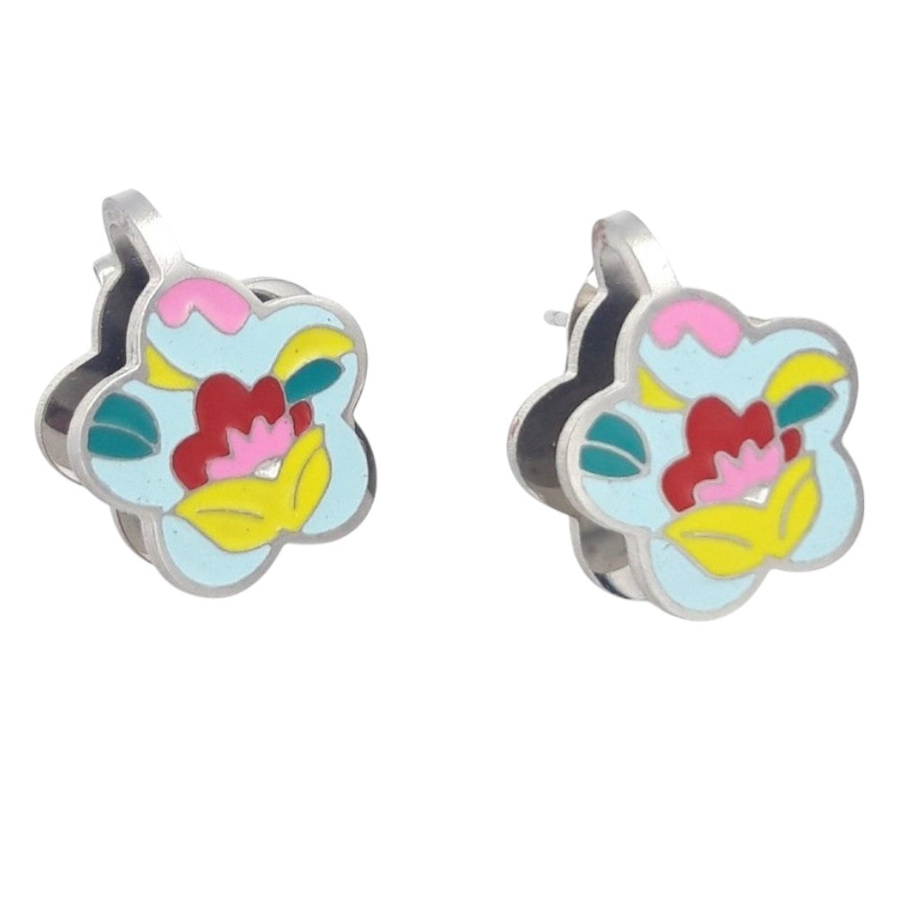 OEMΣκουλαρίκια Κρεμαστά Καρδιά- Λουλούδι Με Σχέδιοpapell.gr