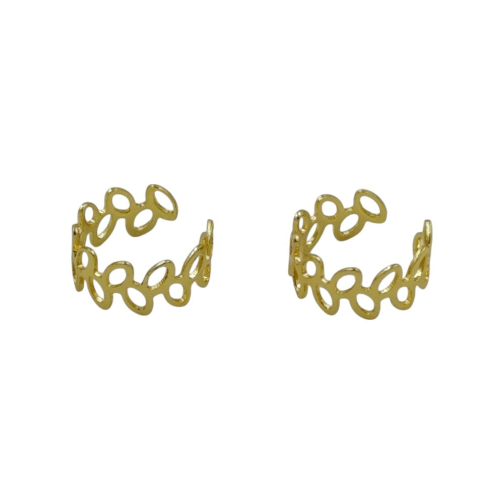 OEMΣκουλαρίκια Stainless Steel Ατρύπητα Χρυσά Κρικάκια Φυλλαράκιαpapell.gr