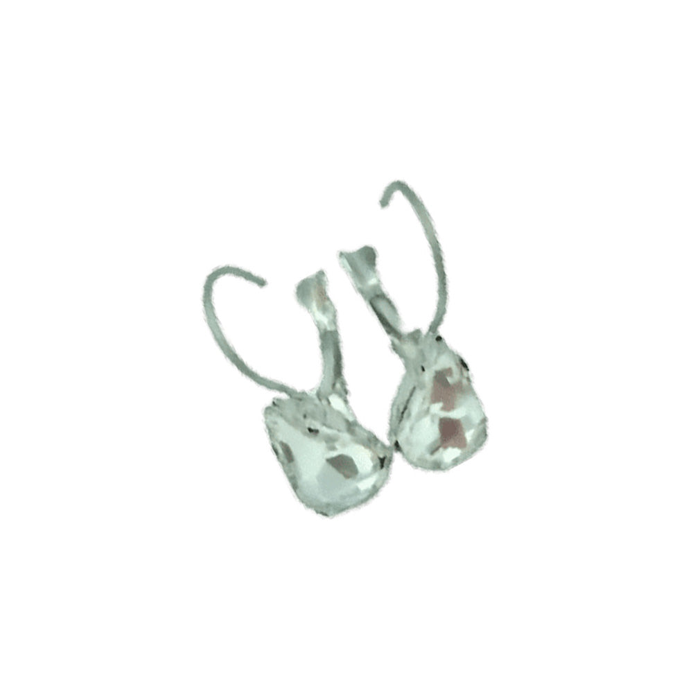 Σκουλαρίκια Stainless Steel Δάκρια Διαμάντι Φ1,5 Εκ Ασημί