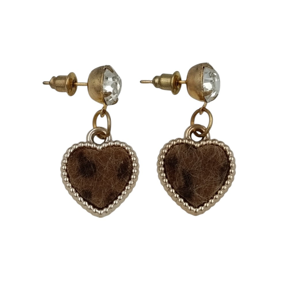 OEMΣκουλαρίκια Κρεμαστά Με Καρδούλα Και Πετράδι 2 Χρώματα 3 Εκpapell.gr