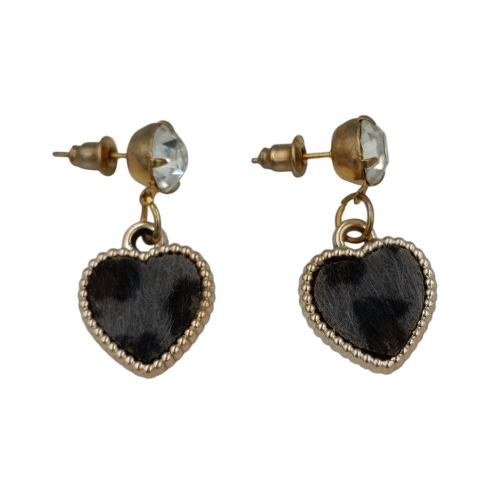 OEMΣκουλαρίκια Κρεμαστά Με Καρδούλα Και Πετράδι 2 Χρώματα 3 Εκpapell.gr