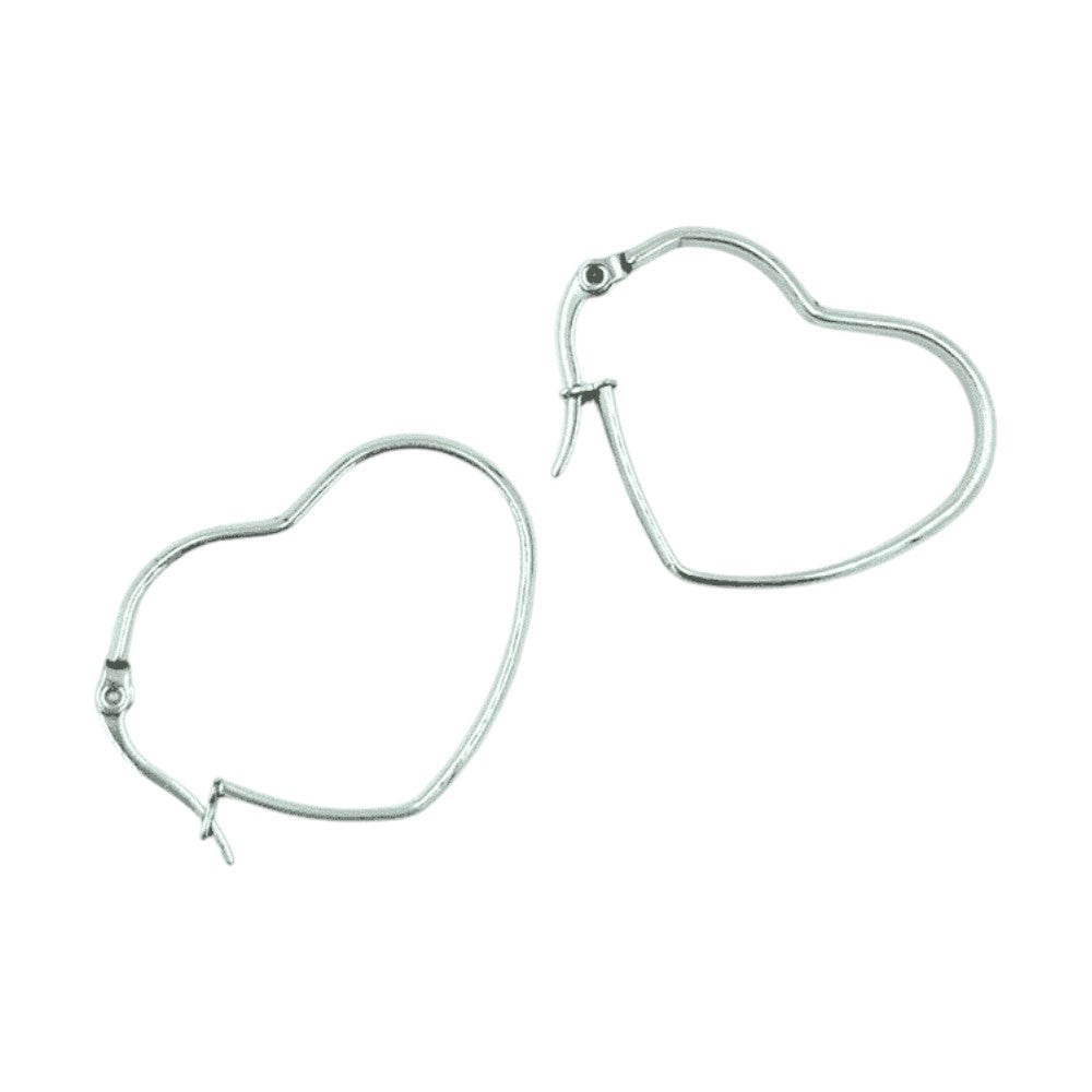 OEMΣκουλαρίκια Κρικάκια Stainless Steel Καρδιές Ασημί Φ3εκpapell.gr