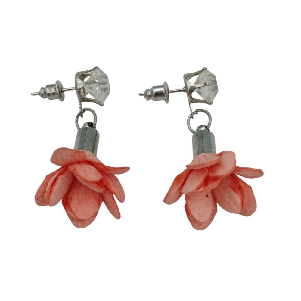 OEMΣκουλαρίκια Κρεμαστά Με Τριαντάφυλλο & Πετράδι 5 Χρώματα 3,5 Εκpapell.gr