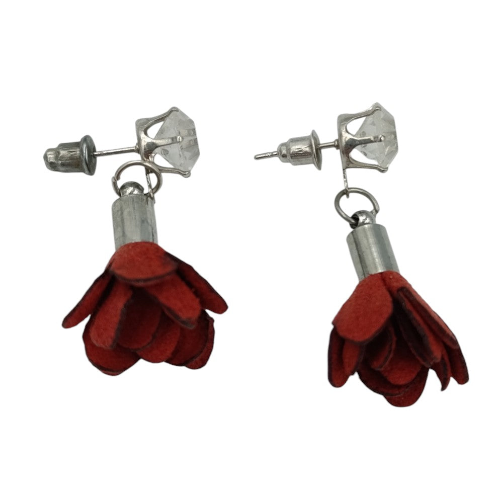 OEMΣκουλαρίκια Κρεμαστά Με Τριαντάφυλλο & Πετράδι 5 Χρώματα 3,5 Εκpapell.gr