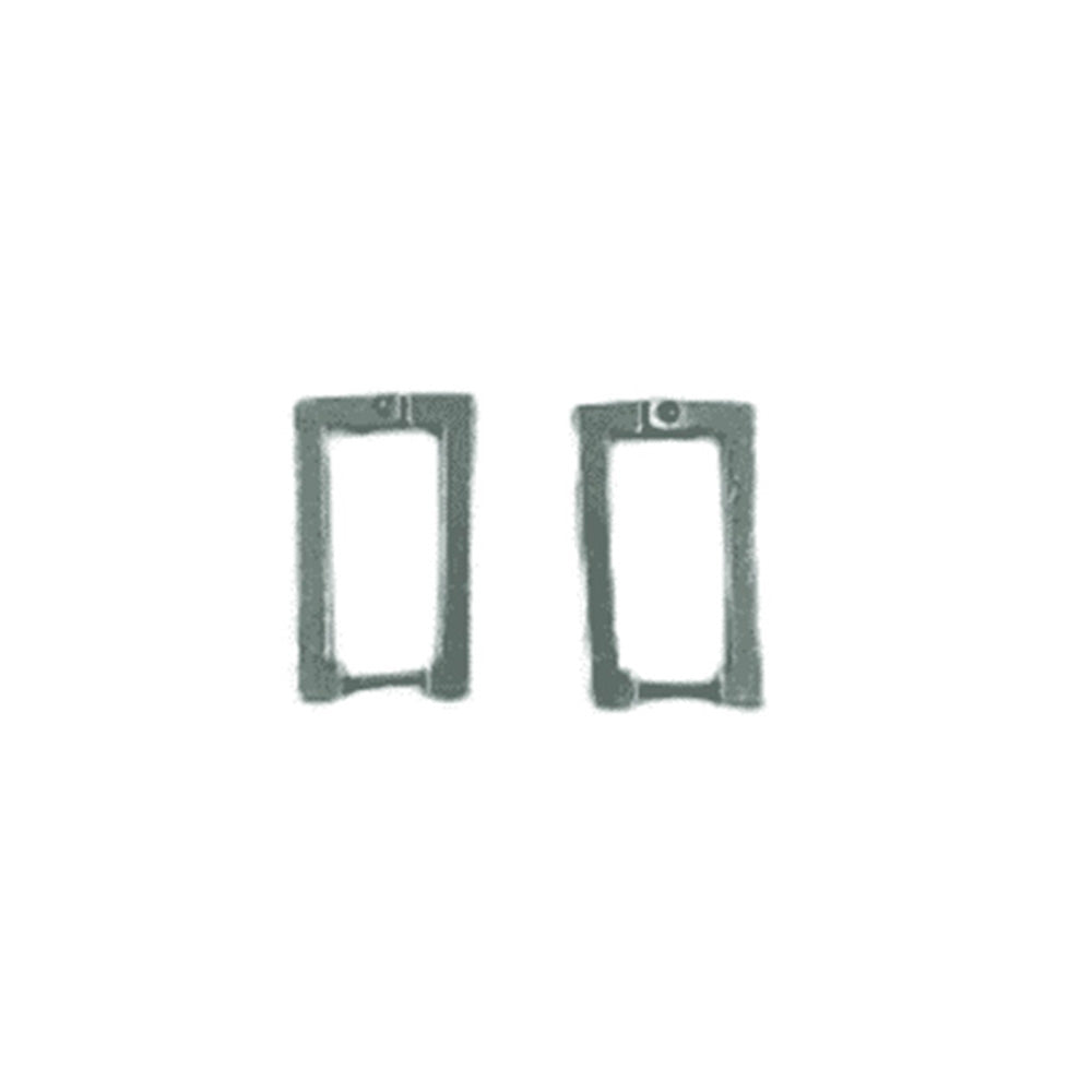 Σκουλαρίκια Stainless Steel Ορθογώνιο Τετράγωνο Φ 2,5 Εκ Ασημί