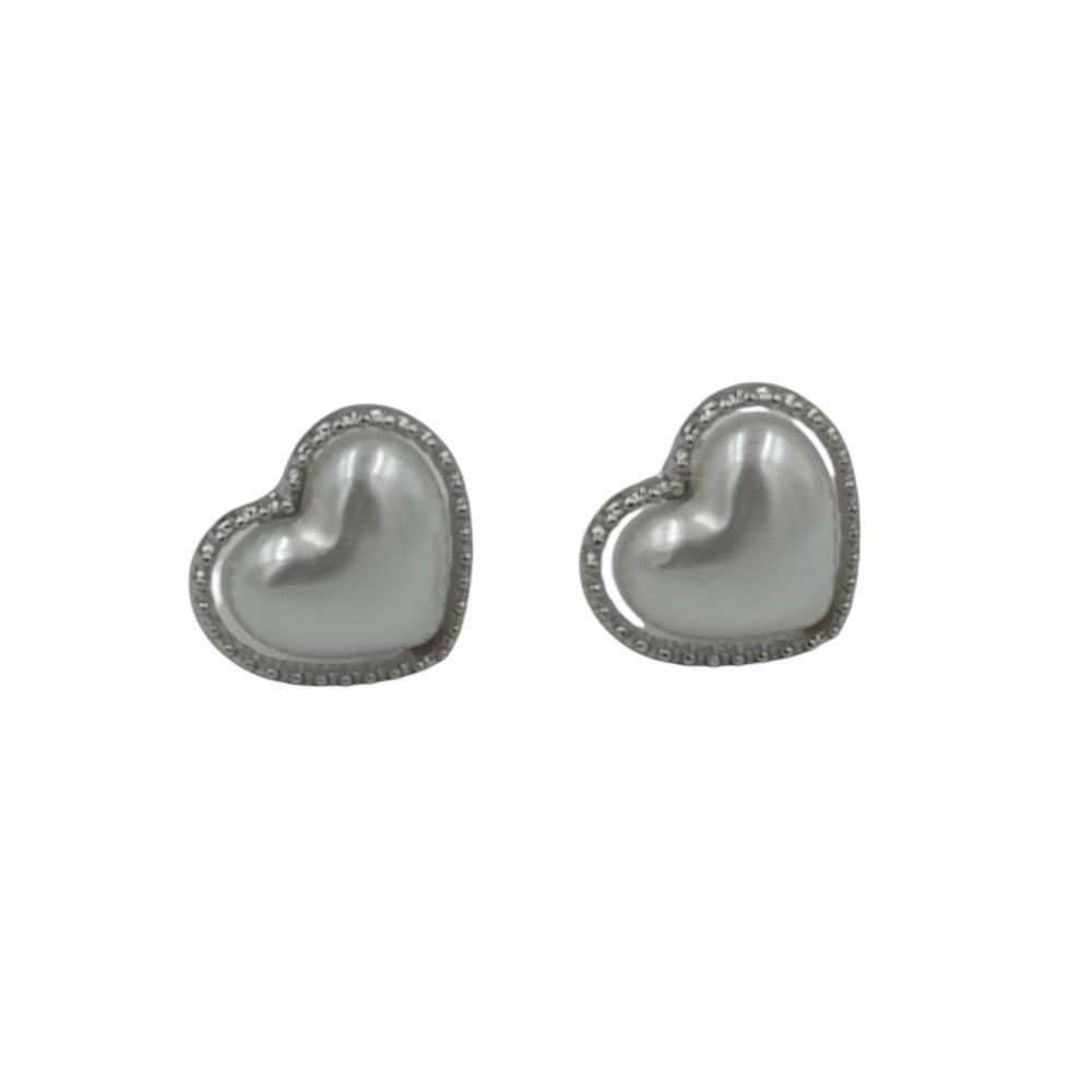 OEMΣκουλαρίκια Ασημένια Καρδούλες Πέρλα 1εκ Χρυσό- Ασημίpapell.gr