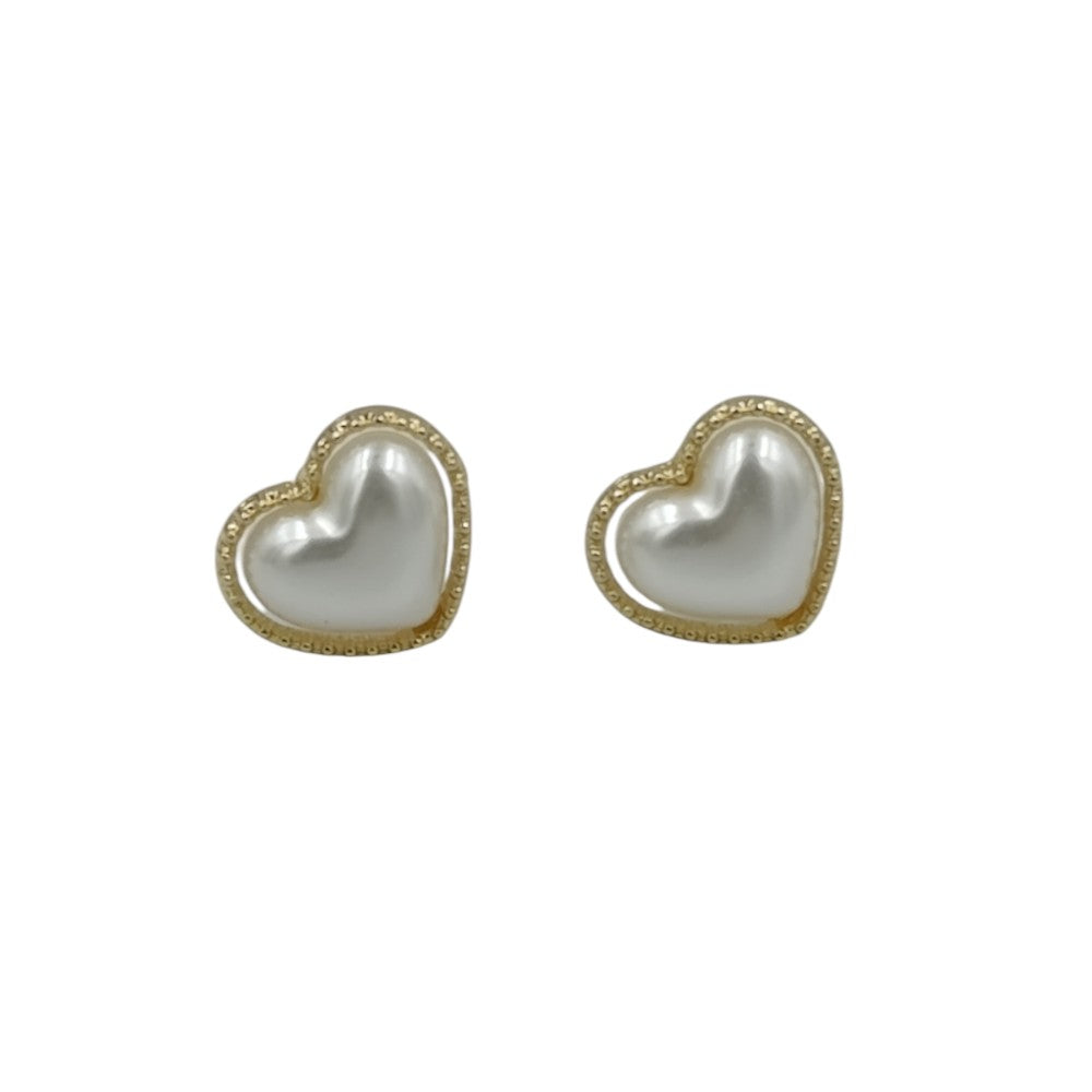 OEMΣκουλαρίκια Ασημένια Καρδούλες Πέρλα 1εκ Χρυσό- Ασημίpapell.gr