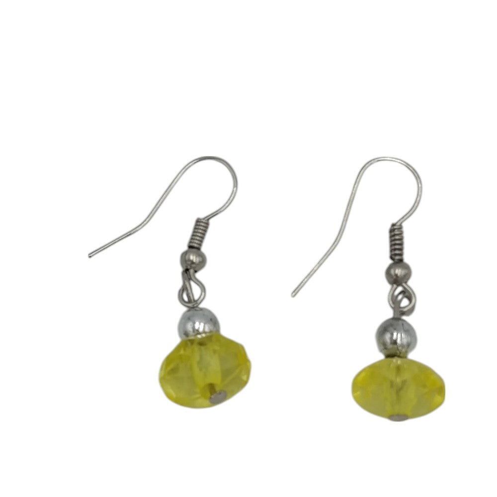 Σκουλαρίκια Κρεμαστά Με Πέτρα Κίτρινη