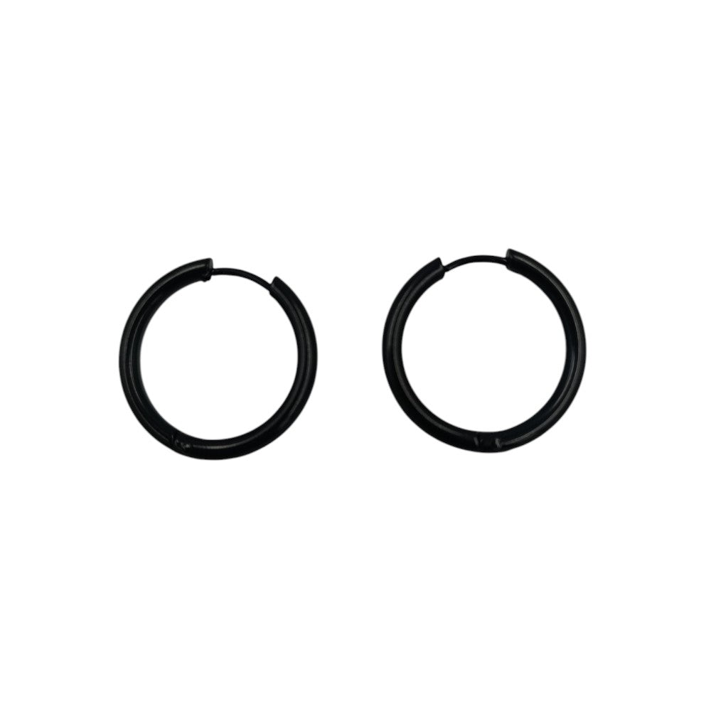 OEMΣκουλαρίκια Κρίκοι Ατσάλινοι Μαύρο 2 Εκ.papell.gr