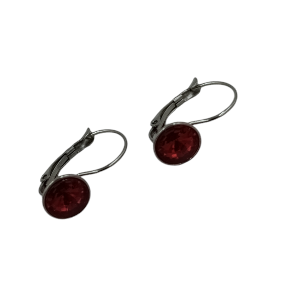 ΟΕΜΣκουλαρίκια Stainless Steel Κρεμαστά Με Στρόγγυλο Πετράδι 1εκ 6 Χρώματαpapell.gr