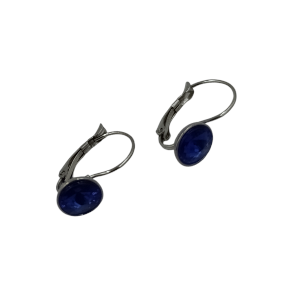 ΟΕΜΣκουλαρίκια Stainless Steel Κρεμαστά Με Στρόγγυλο Πετράδι 1εκ 6 Χρώματαpapell.gr