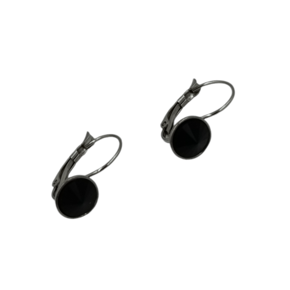 ΟΕΜΣκουλαρίκια Stainless Steel Κρεμαστά Με Στρόγγυλο Πετράδι 1εκ 6 Χρώματαpapell.gr